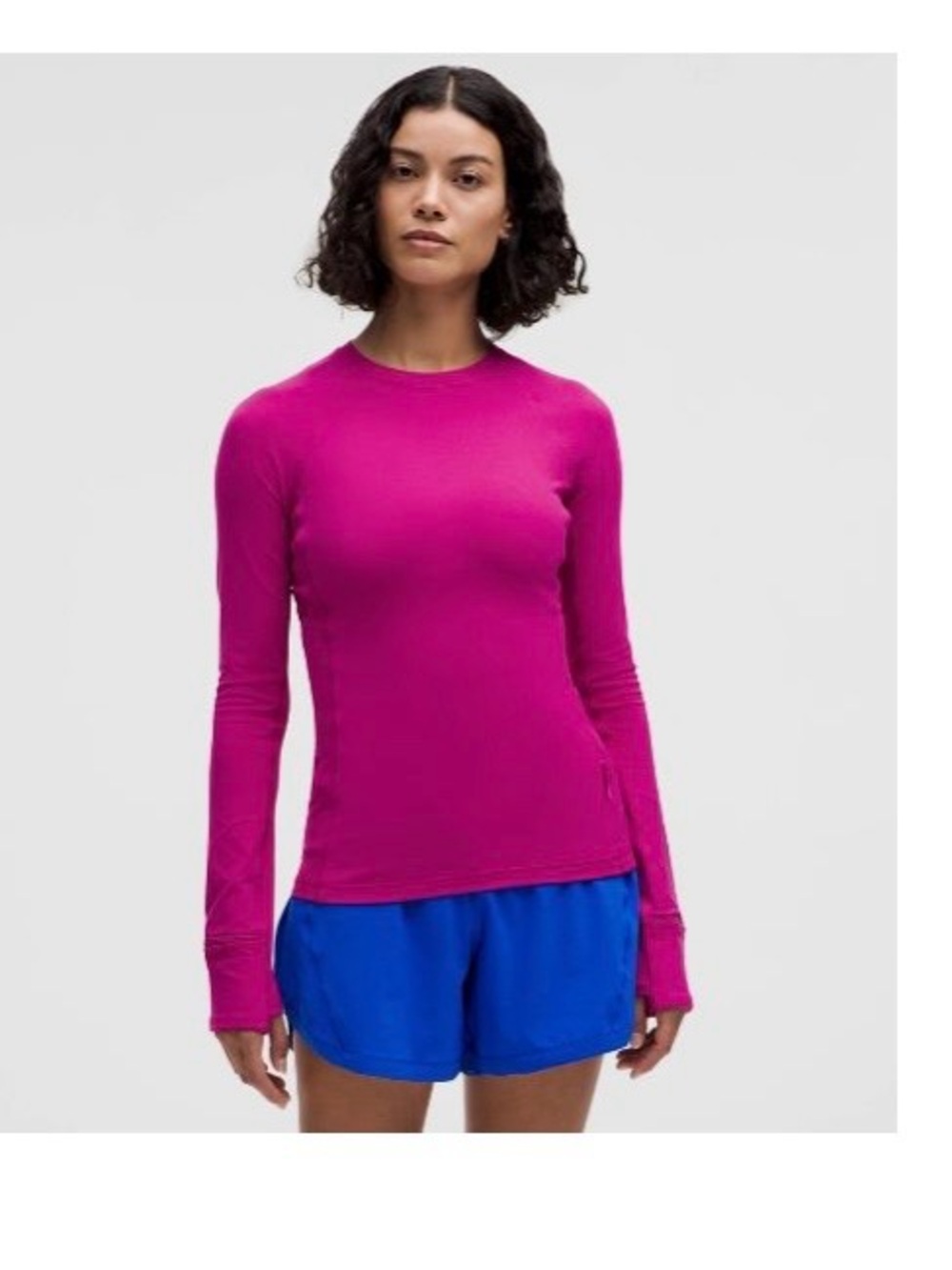 lululemon athletica Long-Sleeve Crewneck Top in Bright Magenta
